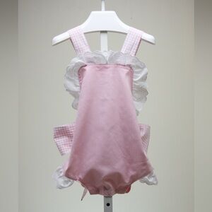 Pink Girls' Ruffle-Trim Bubble